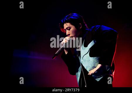 Italie 28 septembre 2023 B.I - le rappeur k-pop Kim Han-bin Love or Die Europe Tour - live au club Alcatraz à Milan © Andrea Ripamonti / Alamy Banque D'Images