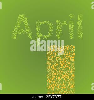 Modèle de conception d'éléments de calendrier pointillés abstraits - mois, avril Illustration de Vecteur