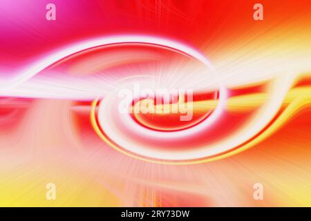 lignes fluides des vagues modernes sur fond orange chaud abstrait pour un design horizontal Banque D'Images