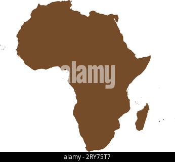 Carte couleur CMJN MARRON de L'AFRIQUE Illustration de Vecteur