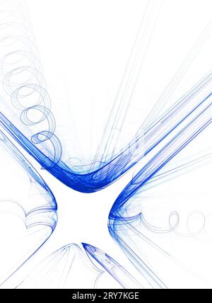 Abstraction bleue sur blanc Banque D'Images