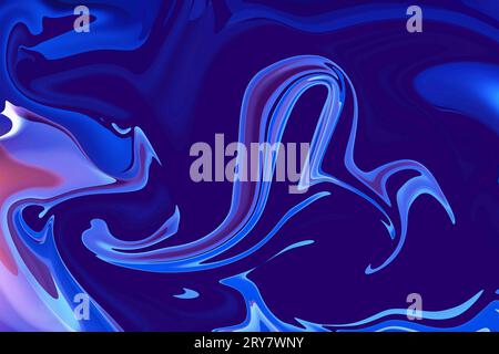 textures artistiques captivantes dans un fond peint à la main avec des peintures bleues liquides mélangées peinture acrylique fluide abstraite marbrée colorée abstraite liquide Banque D'Images