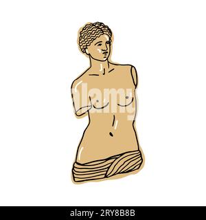 Or romantique moderne Statue antique de la déesse romaine de l'amour Vénus Illustration de Vecteur