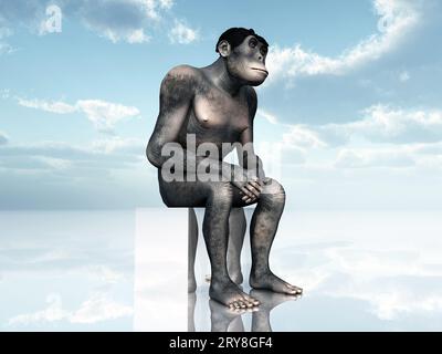 Homo Habilis - évolution humaine Banque D'Images