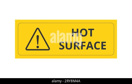 Symbole attention panneau surface chaude Illustration de Vecteur