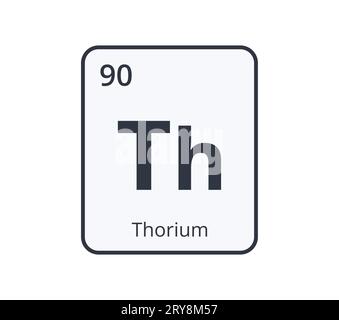 Symbole chimique du thorium. Illustration de Vecteur