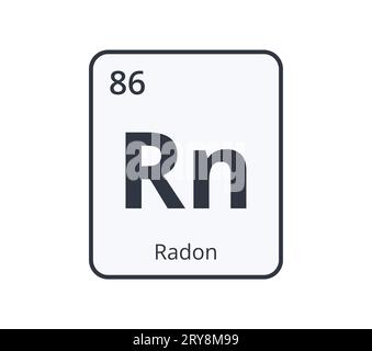 Symbole chimique radon. Illustration de Vecteur