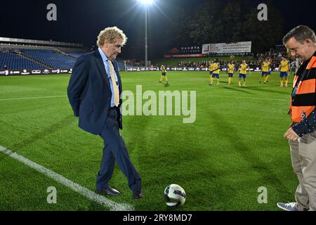 Deinze, Belgique. 29 septembre 2023. Jean-Marie Pfaff photographié lors d'un match de football entre KMSK Deinze et Waasland SK Beveren lors de la 7 e journée de la saison Challenger Pro League 2023-2024, le vendredi 29 septembre 2023 à Deinze, Belgique . Crédit : Sportpix/Alamy Live News Banque D'Images