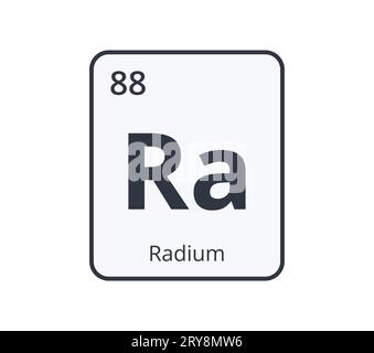 Symbole chimique du radium. Illustration de Vecteur