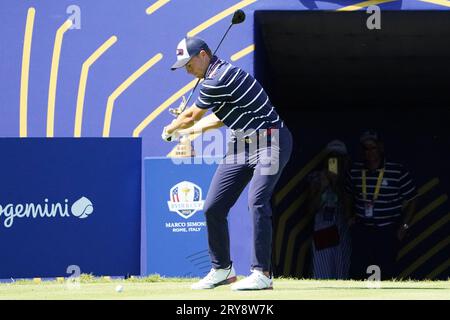 29 septembre 2023 ; Marco Simone Golf and Country Club, Guidonia Montecelio, Rome, Italie ; 44e Ryder Cup Matches , Europe contre USA, jour 1 ; Jordan Spieth Banque D'Images