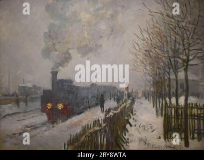 Claude Monet. Le train dans la neige ou la locomotive. 1875. Musée Marmottan de Monet. Paris. Banque D'Images