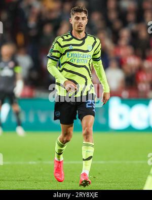 Londres, Royaume-Uni. 27 septembre 2023. Kai Havertz d'Arsenal lors du match Brentford FC contre Arsenal FC Carabao Cup Round 3 au Gtech Community Stadium, Londres, Angleterre, Royaume-Uni le 27 septembre 2023 Credit : Every second Media/Alamy Live News Banque D'Images