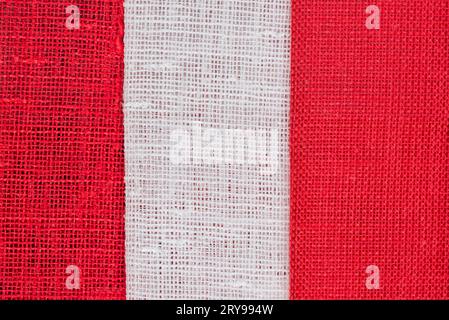 Tissu rayé blanc et rouge Banque D'Images