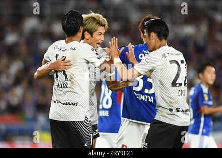 Nissan Stadium, Kanagawa, Japon. 29 septembre 2023. Yuya Osako (Vissel), le 29 SEPTEMBRE 2023 - football/football : Yuya Osako de Vissel réalise son premier but lors du match J1 League 2023 entre Yokohama F. Marinos et Vissel Kobe au Nissan Stadium, Kanagawa, Japon. Crédit : Itaru Chiba/AFLO/Alamy Live News Banque D'Images
