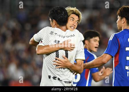 Nissan Stadium, Kanagawa, Japon. 29 septembre 2023. Yuya Osako (Vissel), le 29 SEPTEMBRE 2023 - football/football : Yuya Osako de Vissel réalise son premier but lors du match J1 League 2023 entre Yokohama F. Marinos et Vissel Kobe au Nissan Stadium, Kanagawa, Japon. Crédit : Itaru Chiba/AFLO/Alamy Live News Banque D'Images