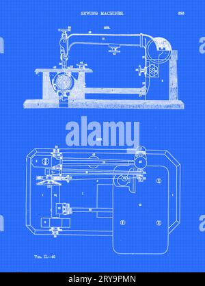 Plan de machine à coudre, illustration Banque D'Images