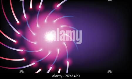 Résumé de fond radial Meteor avec effet de flamme rose bleu et effet de couleur violet Illustration de Vecteur
