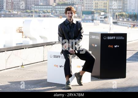 Donostia San Sebastian, Espagne. 28 septembre 2023. Quim Gutierrez assiste à Lile Rouge Photocall lors du 71e Festival International du film de San Sebastian au Kursaal Palace le 28 septembre 2023 à Donostia-San Sebastian. Crédit : SOPA Images Limited/Alamy Live News Banque D'Images