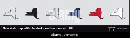 Icône de contour de contour modifiable de carte Texas avec fond Illustration de Vecteur