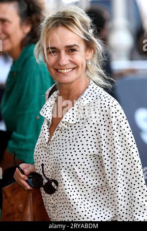 Sandrine Bonnaire BEI der Ankunft am Hotel Maria Cristina auf dem 71. International Filmfestival San Sebastian/Festival Internacional de Cine de San Sebastian. San Sebastian, 29.09.2023 *** Sandrine Bonnaire arrivée à l'Hôtel Maria Cristina au 71 Festival International du film de San Sebastian Festival Internacional de Cine de San Sebastian San Sebastian, 29 09 2023 Foto:XC.xNiehausx/xFuturexImagex bonnaire 3906 crédit : Imago/Alamy Live News Banque D'Images