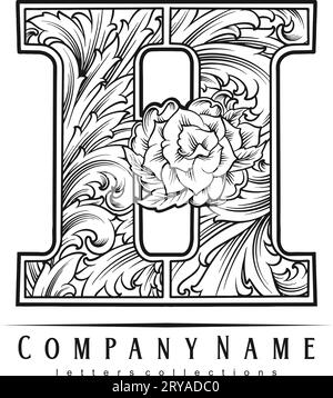 Vintage lettre H logo Classic sophistication monochrome illustrations vectorielles pour votre logo de travail, t-shirt de marchandises, autocollants et dessins d'étiquettes, post Illustration de Vecteur
