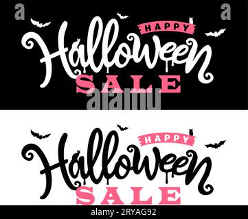 Illustration vectorielle de logo de vente joyeuse Halloween Illustration de Vecteur