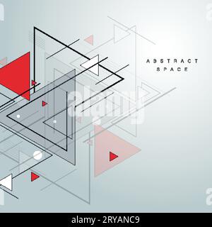 Fond géométrique abstrait avec des triangles. Modèle de couverture de décoration futuriste. Affiche minimaliste plate. Illustration vectorielle Illustration de Vecteur