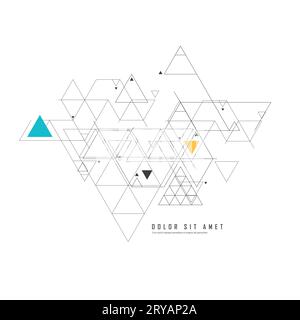 Schéma de réseau scientifique. Lignes de connexion et points sur un arrière-plan simple. Motif hexagone et triangles Illustration de Vecteur