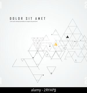 Schéma de réseau scientifique. Lignes de connexion et points sur un arrière-plan simple. Motif hexagone et triangles Illustration de Vecteur