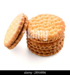 Biscuits sandwich avec garniture à la vanille Banque D'Images