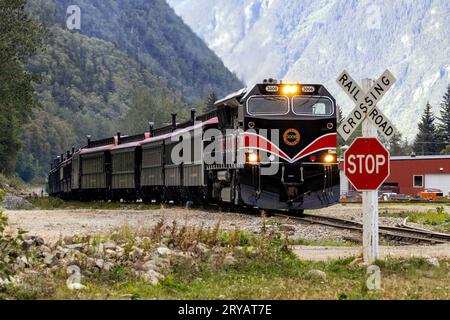 White Pass & Yukon route Railway train - Skagway, Alaska, États-Unis Banque D'Images