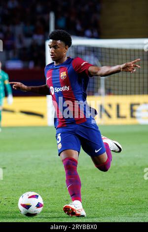 Barcelone, Espagne. 23 septembre 2023. Alejandro Balde en action lors du match de LaLiga EA Sports entre le FC Barcelone et le RC Celta de Vigo à l'Estadi Banque D'Images