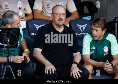 Barcelone, Espagne. 23 septembre 2023. Le Manager Rafa Benitez en action lors du match de LaLiga EA Sports entre le FC Barcelone et le RC Celta de Vigo à TH Banque D'Images