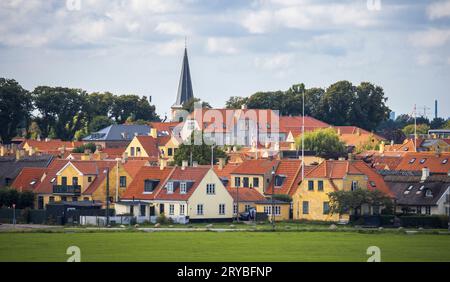 Maisons colorées typiques à Dragor, Danemark Banque D'Images