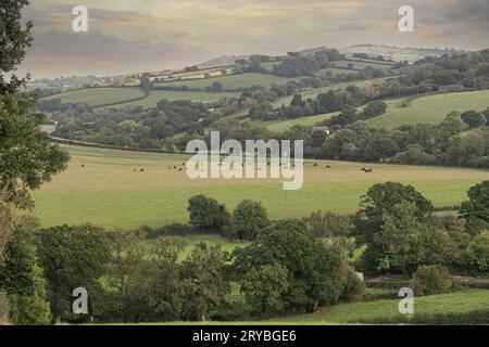 Superbe vue panoramique sur la campagne au Royaume-Uni Banque D'Images