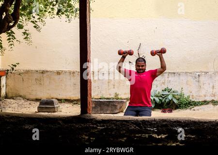 Traditional Indian Wrestler ou Pahelwan Banque D'Images