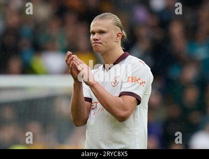 Wolverhampton, Royaume-Uni. 30 septembre 2023. Abattu Erling Haaland de Manchester City lors du match de Premier League à Molineux, Wolverhampton. Le crédit photo devrait se lire : Andrew Yates/Sportimage crédit : Sportimage Ltd/Alamy Live News Banque D'Images