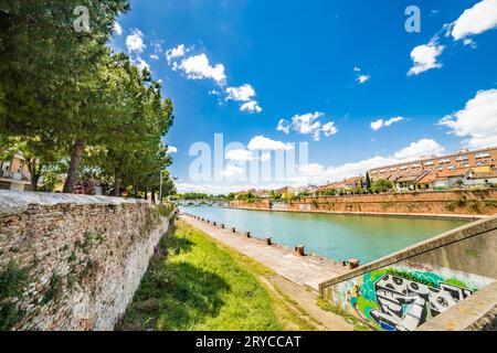 Pont et port du canal à Rimini Banque D'Images