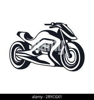 Moto de route avec pilote, silhouette vectorielle abstraite, logo de sport automobile Illustration de Vecteur