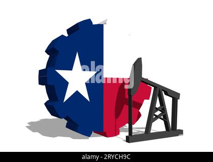 Engrenage avec pompe à huile texturée par le drapeau du Texas Banque D'Images