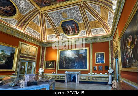 Exposition absolument époustouflante et intérieur de Villa Borghese, Rome, Italie Banque D'Images