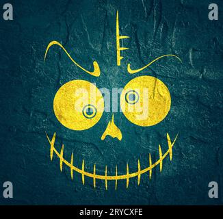 Doodle Skull avec Evil Laugh Banque D'Images