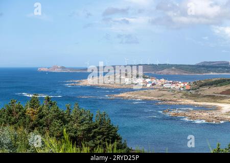 Muxia et Faro de Cabo Vilán, phare de parador, Une province de Corogne, Galice, Espagne Banque D'Images