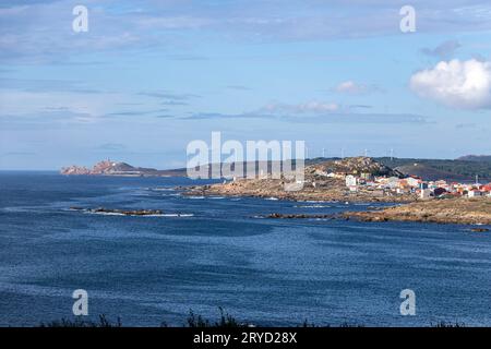 Muxia et Faro de Cabo Vilán, phare de parador, Une province de Corogne, Galice, Espagne Banque D'Images