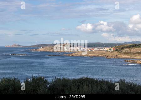 Muxia et Faro de Cabo Vilán, phare de parador, Une province de Corogne, Galice, Espagne Banque D'Images