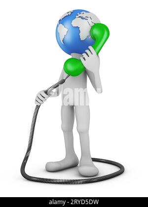 Globe avec combiné Banque D'Images