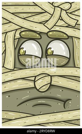 Expression jalouse de Mummy visage expression personnage Cartoon. Papier peint, couverture, étiquette et conception d'emballage. Illustration vectorielle Illustration de Vecteur