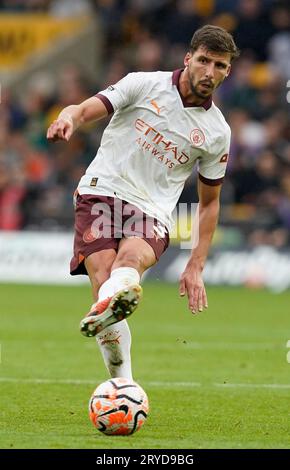 Wolverhampton, Royaume-Uni. 30 septembre 2023. Ruben Dias de Manchester City lors du match de Premier League à Molineux, Wolverhampton. Le crédit photo devrait se lire : Andrew Yates/Sportimage crédit : Sportimage Ltd/Alamy Live News Banque D'Images