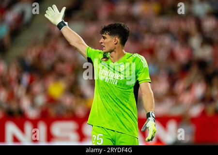 Girona, Espagne. 30 septembre 2023. Kepa Arrizabalaga (Real Madrid CF) est photographié lors du match de Liga entre Girona FC et Real Madrid CF, au stade Montilivi, le 30 septembre 2023 à Gérone, en Espagne. Foto : SIU Wu. Crédit : dpa/Alamy Live News Banque D'Images