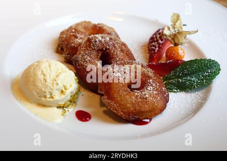 Portion de rondelles de pommes douces frites Banque D'Images